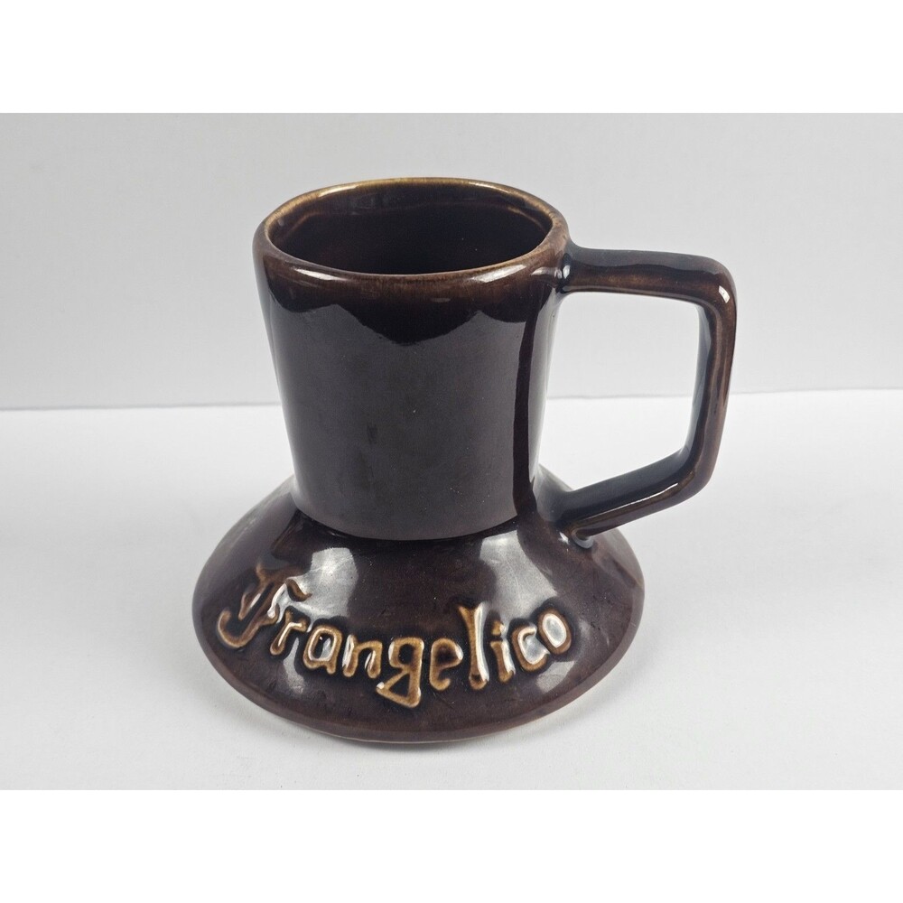 FRANGELICO Wide Bottom Ceramic Coffee Tea Mug Brown Color Felt Bottom